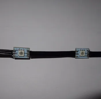 שחור DC5V WS2811 led 5050 SMD פיקסל צומת;100pcs מחרוזת;החוטים השחורים;5cm חוט מרווח