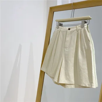2022 נשים קיץ כותנה מכנסיים מיני מתיחה גבוהה המותניים קצרים נשיים מכנסיים להאריך ימים יותר