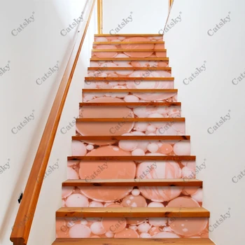 בועה מדרגות קומה מדבקות עמיד למים נשלף עצמי דבק Diy מדרגות מדבקות ציורי קיר לעיצוב הבית 13pcs/סט