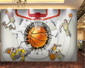 beibehang 3D חדש יצירתי אישיות טפט כדורסל אולם ספורטאים מגניב נוסע רקע המסמכים דה parede 3d טפט