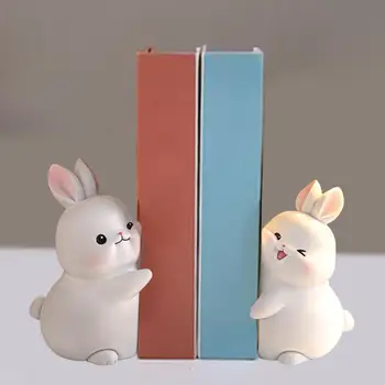 ארנב כריכה שרף דמויות של חיות ארנב הספר מסתיים ארנב פסל דקורטיבי מחזיקי ספרים על מדף בסלון ארון קישוטים