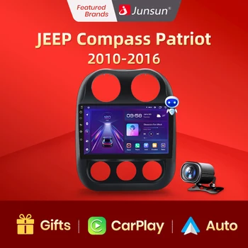 Junsun V1 AI קולית אלחוטית CarPlay אנדרואיד אוטומטי רדיו ג ' יפ מצפן פטריוט 2010 - 2016 4G מולטימדיה לרכב GPS 2din autoradio