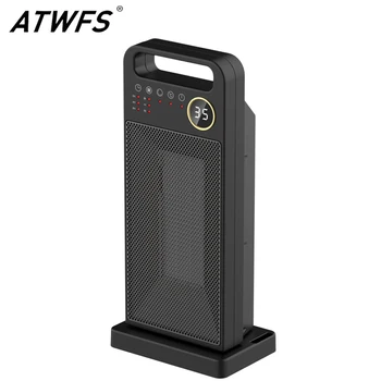 ATWFS דוד PTC לחדר שליטה מרחוק חשמלי חימום מסך מגע תנורי חימום ביתיים אנכי 120 מעלות רועד ראש דוד