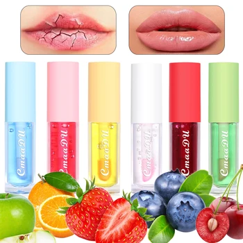 מזין את השפתיים פירות בטעם Lipglaze המראה Lipgloss ללא Fadeless שפתיים איפור דובדבן תות דהוי היופי Lipbalm להגדיר