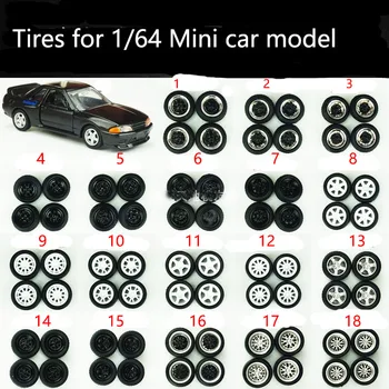 4 יח ' (למכונית) 1/64 צמיגים גלגלים שונה חלקים Accssories 1:64 Inno/Takara טומי/Minigt סגסוגת דגם של מכונית