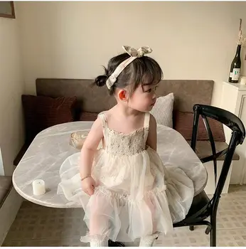 2023 הקיץ ילדים השמלה פרפר כנף מתוק חמוד פיות בסגנון התינוק מלא אופנה שמלה חדשה בעיצוב יפהפה הדפסה עבור בנות