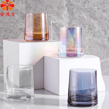 Aixiangru-נורדי ההגירה זכוכית צבעונית, בבית וויסקי זכוכית, כוס קוקטייל קר, כוס מים, בירה, צבע בהיר, 270ml