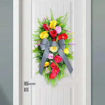 פרחים מלאכותיים זר קיר בעיצוב הדלת שלל זרי פרחים דמעה שלל על חנוכת בית האח גן חגיגה בחוץ