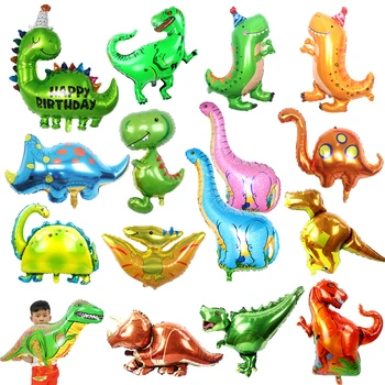1pc גדול 4D דינוזאור רדיד בלונים דינוזאור העולם עומד הדרקון מסיבת יום הולדת קישוטים ילדים אספקה ילד צעצועים אוויר Globos