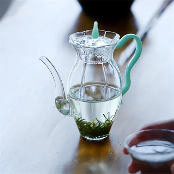 בסגנון יפני בעבודת יד נרקיס עמיד בחום זכוכית קומקומים משק בית קומקום קונג פו תה קנקן חליטת תה ירוק יוצר Teaware