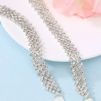 קריסטל יהלומים מזויפים החתונה החגורה יוקרה כלה חגורות אבנט לנשים המפלגה שמלת ערב כלות תכשיטים