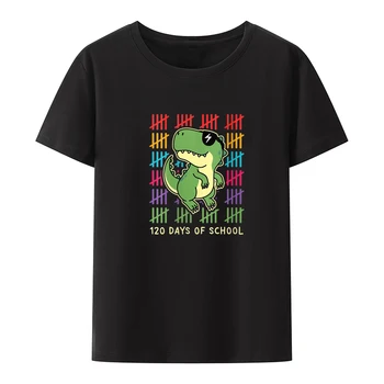נשים לכיתה 1 120 ימים של הספר Trex דינוזאור החולצה בנים הילדים חולצה גרפי Tshirts רחוב אופנה עדכני Y2k בגדים