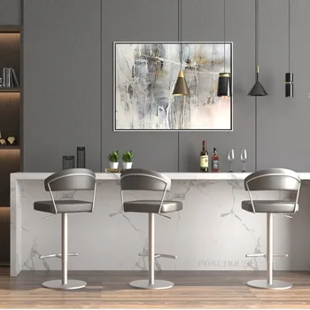 מודרני מינימליסטי בר כסאות חדר האוכל בר הכיסא נורדי עיצוב אור יוקרה ביתיים, המסתובב כיסא גבוה להרים כיסא בר