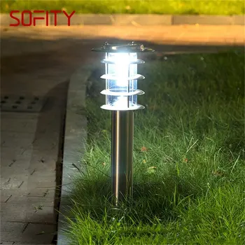 SOFITY חיצונית סולארית דשא מנורת עכשווי LED עמיד למים פטיו גן אור הביתה מרפסת וילה