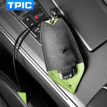 TPIC אלקנטרה לעטוף את מפתח המכונית כיסוי מקרה מחזיק עבור ב. מ. וו F30 E90 F20 F10 מרצדס בנץ W204 W212 אאודי A3 פולקסווגן מפתח תיק אביזרי רכב