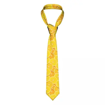 מרקמים פרוסות לימון בהיר עניבה לגברים נשים עניבה העניבה אביזרי ביגוד