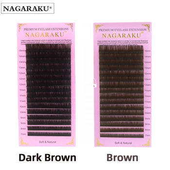 NAGARAKU חום הארכת ריסים Maquillaje איפור ריסים בודדים באיכות גבוהה רך טבעי סינטטי מינק 16 שורות.