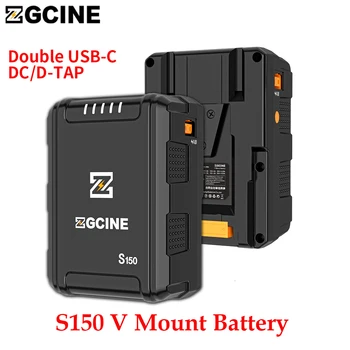 ZGCINE ZG-S150 V הר Li-ion סוללה 133.2Wh14.8V V מנעול V צורה סוללה נטענת משטרת טעינה מהירה למצלמה DSLR