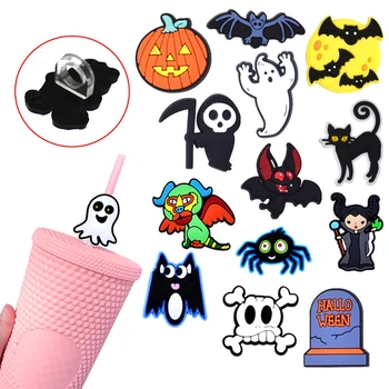 1PCS שמח helloween קש טופר helloween gost דלעת קש toppers קסמי קש toppers על tumbers לשתות חיפוי קש טיפ