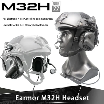 Earmor נגד רעש אוזניות טקטי M32H אוזניות תעופה צבאית תקשורת Softair אוזניות ליציאה הקסדה לאתר
