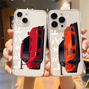 טרנט ג ' קסון טוקיו דריפט מכונית ספורט Shockproof ברור הטלפון מקרה עבור iPhone 14 13 12 11 Pro מקס 7 8 פלוס X XR XS מקס SE 2022 כריכה רכה