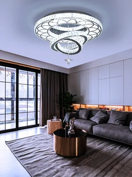 נברשות Chrome lustres השינה קריסטל מודרני תקרת חדר האוכל יוקרה מנורת תקרה בסלון אור תקרת led גופי
