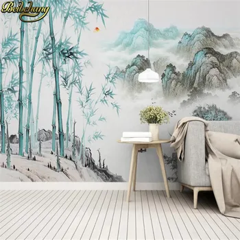 beibehang מותאם אישית papier peint ציור 3d טפט בסלון ספה רקע נוף במבוק ציור קיר מסמכי עיצוב הבית