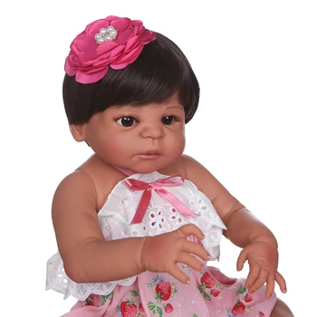 NPK מכירת חיסול 55CM ויקטוריה בשנת שיזוף עור חום כהה מחדש התינוקת עמיד למים לאמבטיה-צעצוע מתנת יום הולדת.