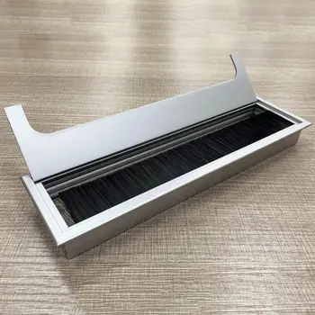 אלומיניום מרובע מלבן שולחן מחשב חוט כבל לשקע להכניס כיסוי חור