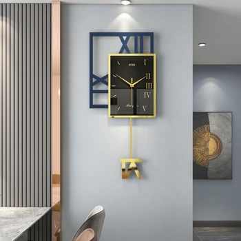 נורדי שעון שעון קיר הסלון האווירה בבית אופנה פשוטה יצירתי קישוט אור חדש יוקרה השעון התלוי הקיר