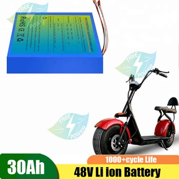 48v Li Ion סוללה 30ah מותאם אישית סוללת ליתיום מובנית BMS עבור חשמלי כלי קטנוע + מטען