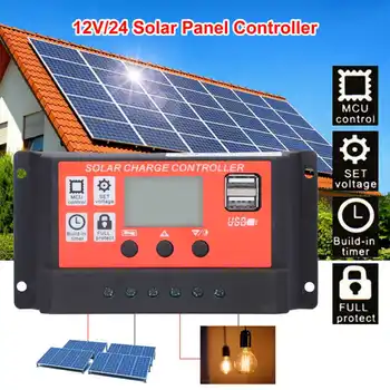 10A 12V/24V PWM LCD Solar Charge Controller מתקן פוטו מערכת מודול אביזר