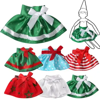 חמוד בגדים שדון בובה אביזרים בסגנון חג המולד בובה אדום ירוק לבן להתלבש תינוק צעצועים אביזרים חצאית מתנות לחג המולד