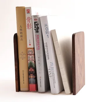טבע עץ שולחן עבודה ארגונית שולחן העבודה של Office Home מחזיקי ספרים אנטי-החלקה הספר מסתיים Stand מחזיק מדף