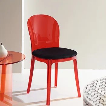 אקריליק מינימליסטי כסאות אוכל הטרקלינים גבוהה הלבשה חיצונית כיסא משרדי שולחן מחשב Sedie סאלה דה-Pranzo ריהוט הבית