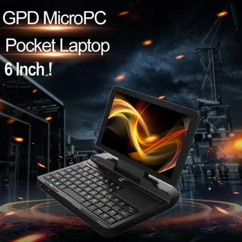מלונות כיס נייד נטבוק המחשב הנייד GPD MicroPC 6 אינץ RJ45 RS232 יציאת HDMI תואם Windows 10 Pro 8G זיכרון RAM שחור עם תאורה אחורית
