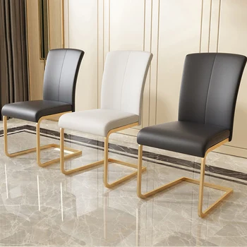 הפוסט-מודרנית יוקרה האוכל כיסא זהב מודרני ביתי פשוט מסעדה משענת יצירתי כיסא מעור