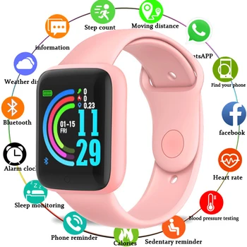 ילדים חכמים שעון דיגיטלי עם מחובר לצפות הילד ספירת צעד ניטור קצב לב Bluetooth Wirstwatch עבור גברים, נשים,
