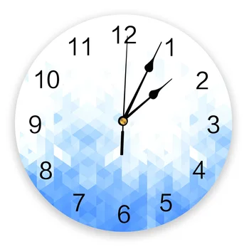 כחול שיפוע גיאומטריות השינה שעון קיר מודרני גדול מטבח, פינת אוכל עגול שעוני קיר שעונים הסלון לצפות עיצוב הבית