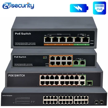 4 8 16 24 יציאת רשת Ethernet Poe מתג Gigabit 48V האלחוטית 250 IEEE 802.3 af/ב Power over Ethernet עבור PoE מצלמת IP