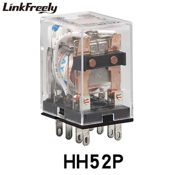 HH52P מיקרו מיני אלקטרומגנטית סליל ממסר 5A 8Pins 2NO+2NC 12V 24V 36V 110V 220V 380V מטרה כללית מתווך ממסר