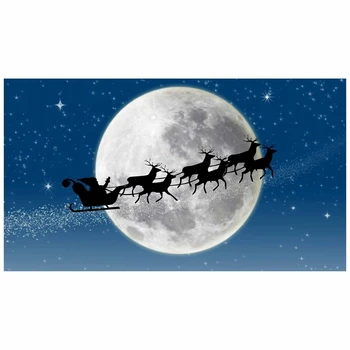 DIY יהלום ציור רקמה חג המולד המכונית תחת הירח עגול שרף יהלום לחצות סטיץ הביתה קיר בעיצוב 30X40cm