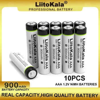 10PCS LiitoKala AAA NiMH 1.2 V נטענת סוללה 900mAh מתאים צעצועים, עכברים, מאזניים אלקטרוניים, וכו'.
