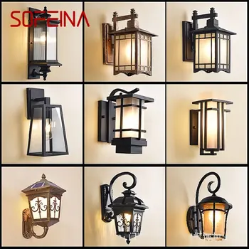 SOFEINA חיצוני מנורות קיר, מנורות תאורה מודרני עמיד למים פטיו LED אור על המרפסת בבית