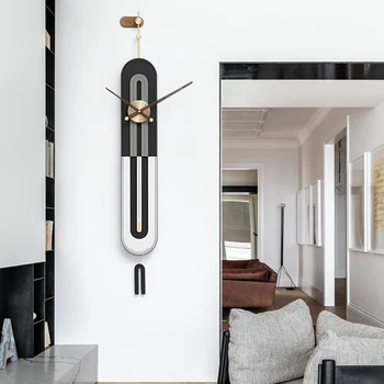 נורדי גדול שעון קיר בעיצוב מודרני שקט המטוטלת שעוני קיר לעיצוב הבית קישוטי קיר הסלון יוקרה Decoraon SYGM