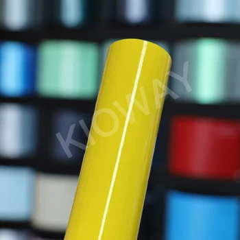 האיכות הגבוהה ביותר מירוץ צהוב לעטוף ויניל מבריק סרט גלישת מהירות צהוב לעטוף ויניל סרט באיכות אחריות 5m/10m/18m רול