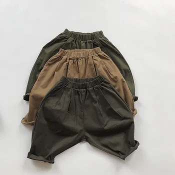ילדים במכנסיים חדשה סתיו חורף צבא ירוק מכנסיים פעוטות בנים כותנה רופף התינוק אופנה סיטונאי בגדי התינוק בגדים.