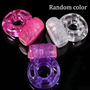 חדש רוטט זין טבעת סיליקון פרפר הטבעת טבעות פין צעצועי מין למבוגרים מוצרים צעצוע מין צבע אקראי Dropshipping