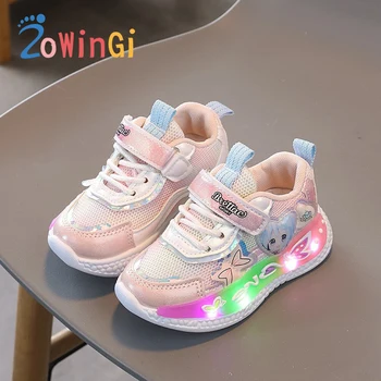 גודל 21-30 ילדים Led נעליים לזרוח עם LED נעליים לנערות זוהרת נעלי ספורט עם אורות צבעוניים מושלם עבור שעת לילה כיף
