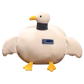 Muiltfunctional ברווז צורה מחמם ידיים כרית בובה צעצוע קטיפה לבן גדול אווז החורף תמיכה המותני כרית תינוק אביזרים